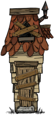 饥荒联机版百科歪斜的小木屋建筑属性配图