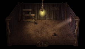 饥荒联机版百科歪斜的小木屋室内配图